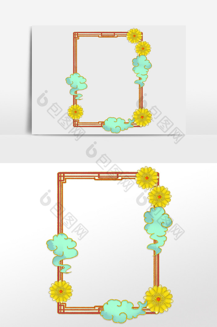 祥云花朵边框图片图片