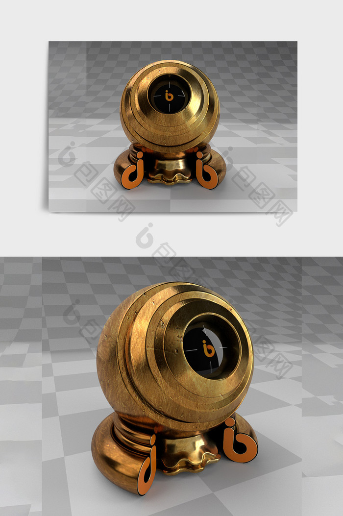 C4D金色质感划痕金属Arnold材质球