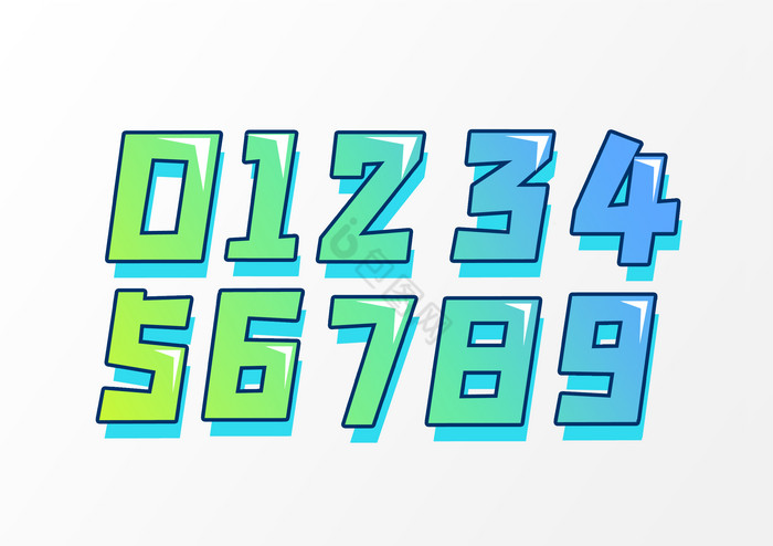 涂鸦风数字艺术字