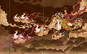 新中式敦煌壁画花纹图案背景