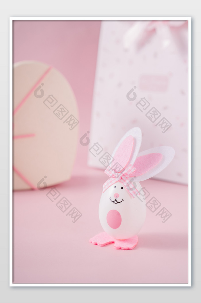 粉色清新复活节复活蛋兔子摆拍