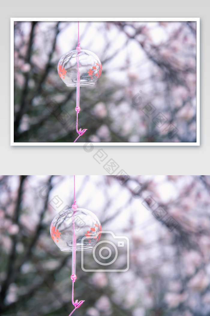 悬挂的玻璃风铃摄影图图片图片