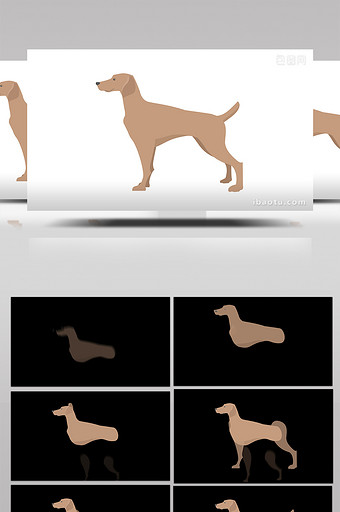 简约扁平画风哺乳动物类猎狗mg动画图片