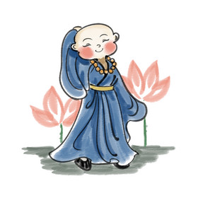 和尚打坐图片
