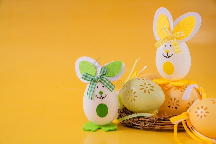 可爱复活节复活蛋兔子摄影图图片