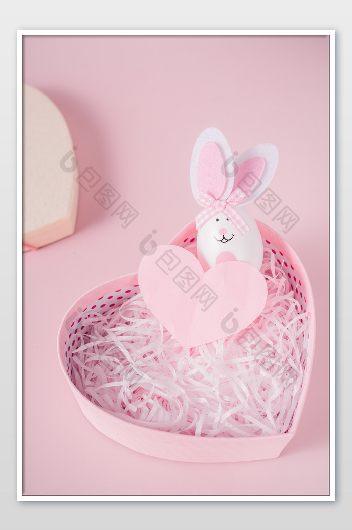 粉色可爱复活节兔子摄影图图片图片