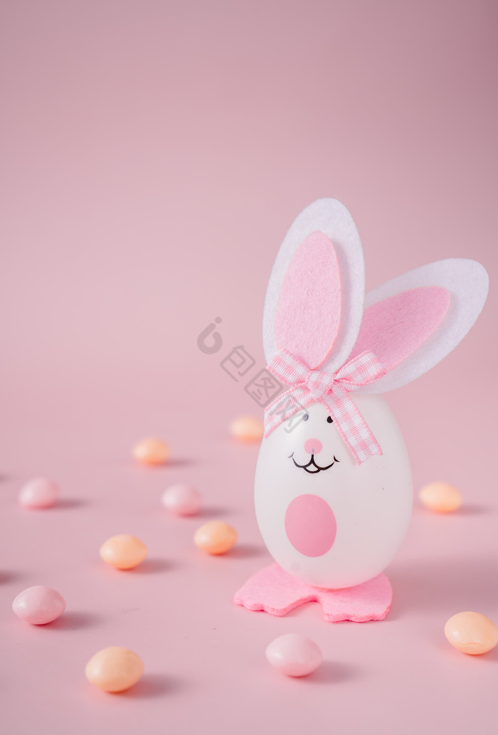 粉色可爱复活节复活蛋兔子图片
