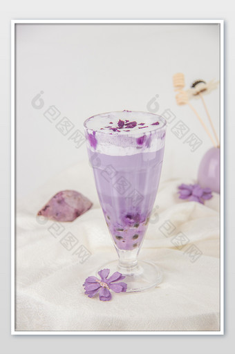 紫薯奶茶饮品摄影图图片