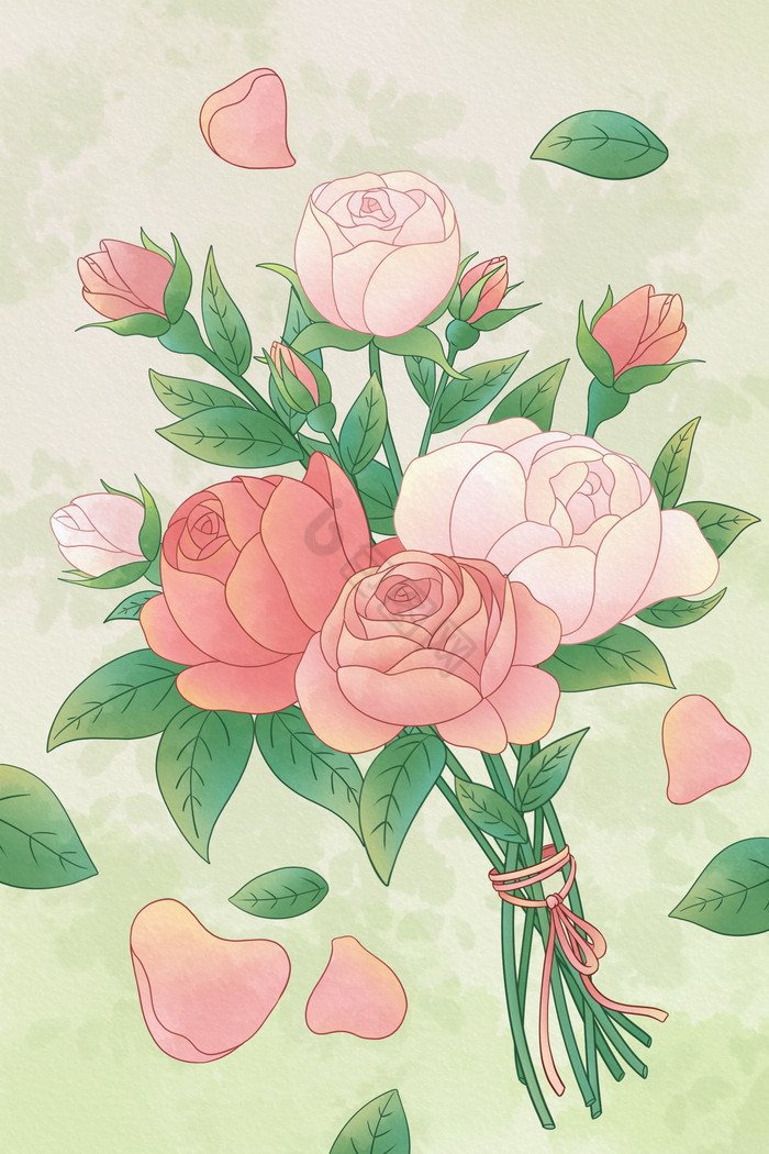 玫瑰花插画图片下载-包图网