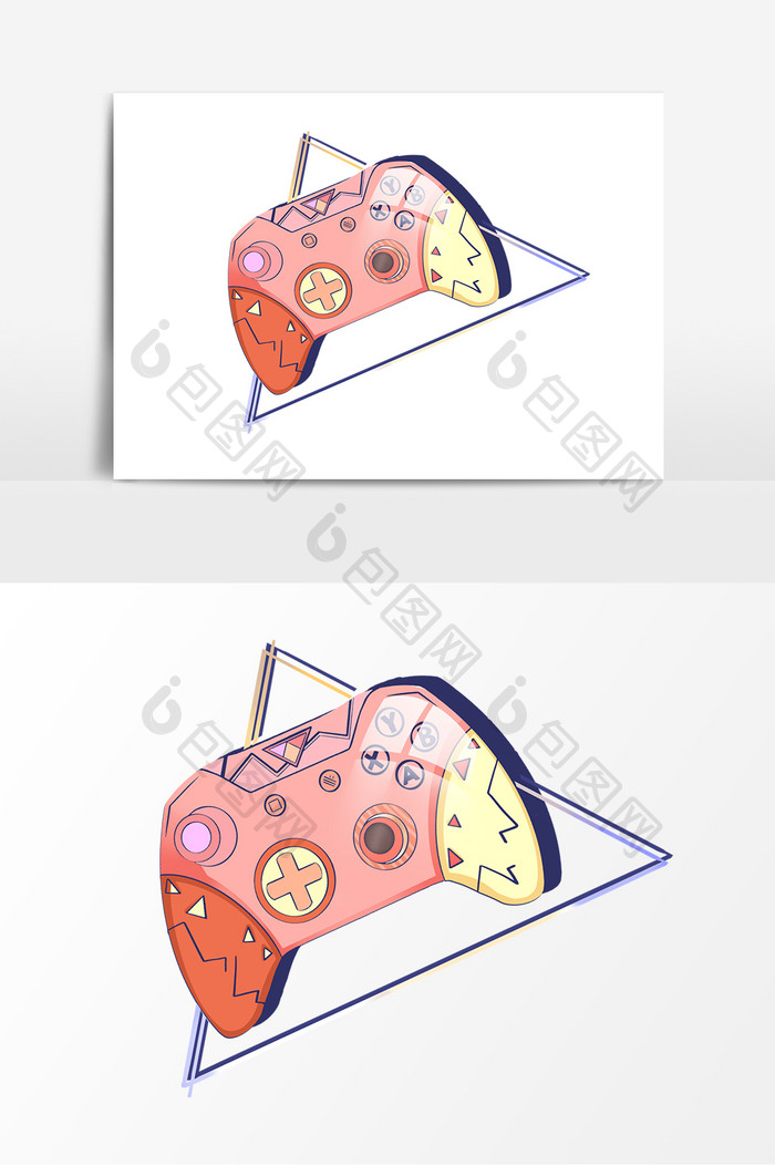 电子竞技游戏手柄手绘卡通元素