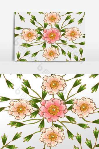 国风牡丹花朵花纹底纹图片