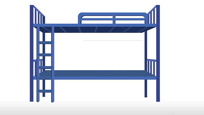 简约扁平画风家具类上下铺床mg动画
