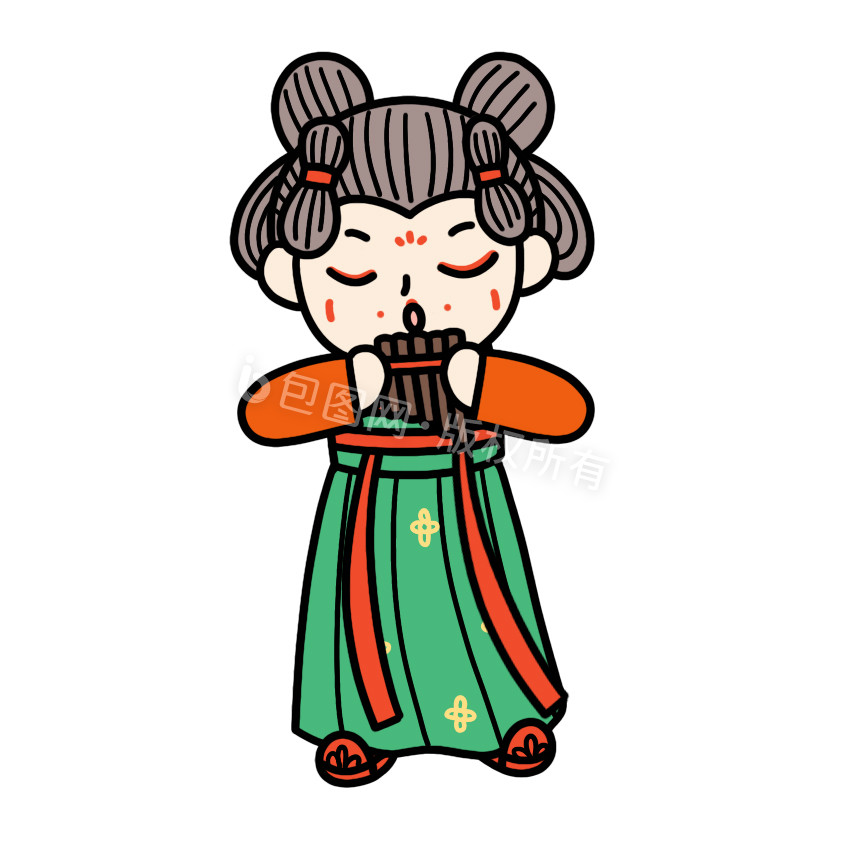 gif唐宫唐代仕女襦裙汉服唐宫女子表情包敲鼓gif唐宫夜宴人物形象唐宫