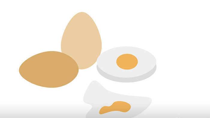 简单扁平画风食物类主食鸡蛋mg动画