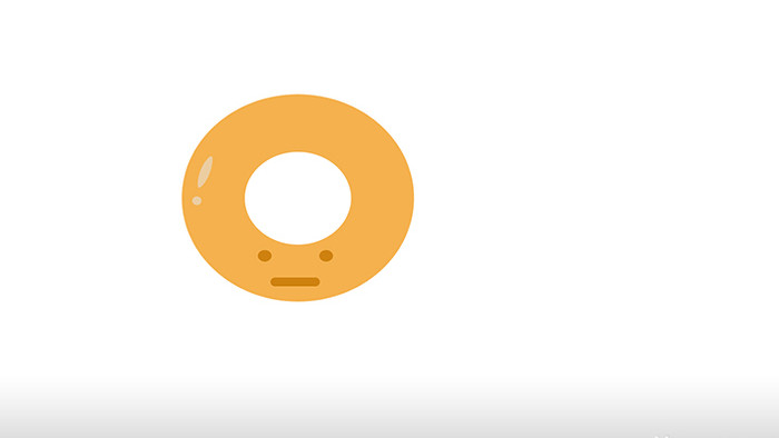 简单扁平画风食物类甜品甜甜圈mg动画