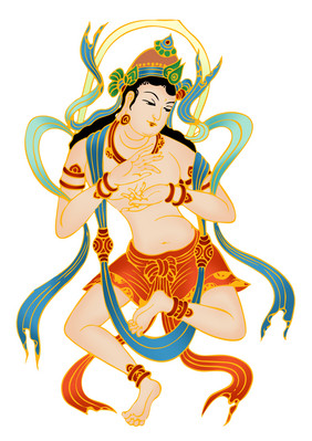 装饰画木雕艺术菩萨异木棉花中心文昌青云塔敦煌菩萨飞天壁画热门专题