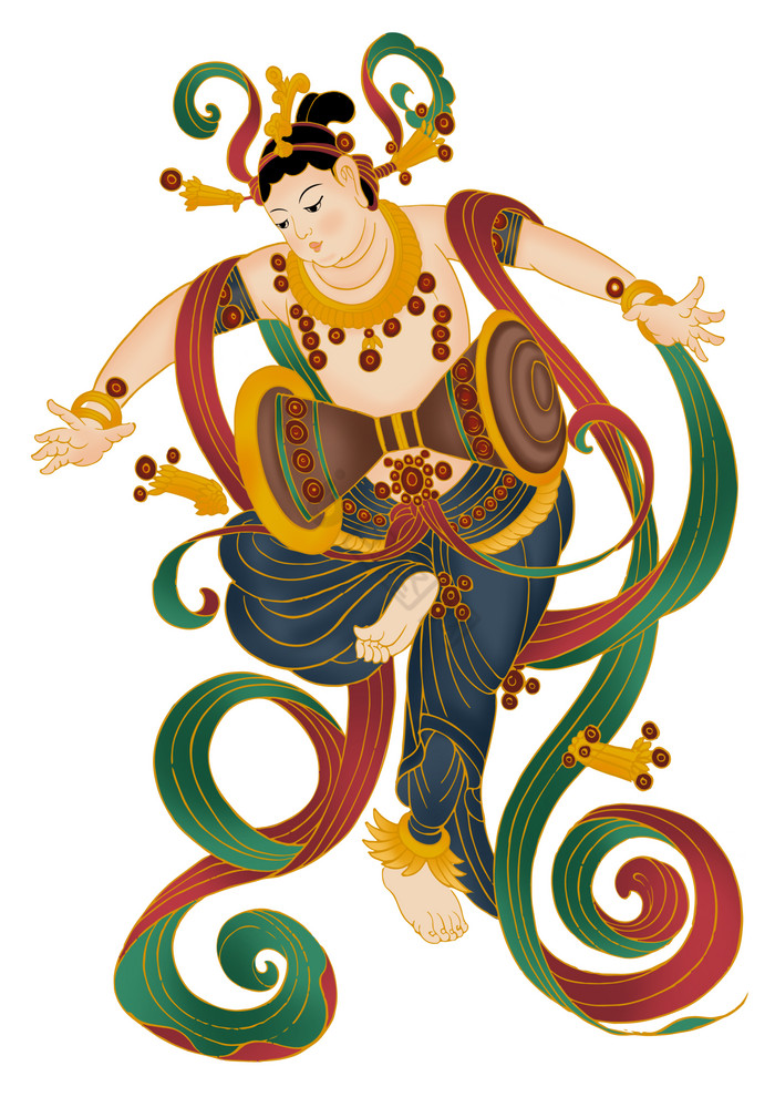 敦煌菩萨飞天壁画