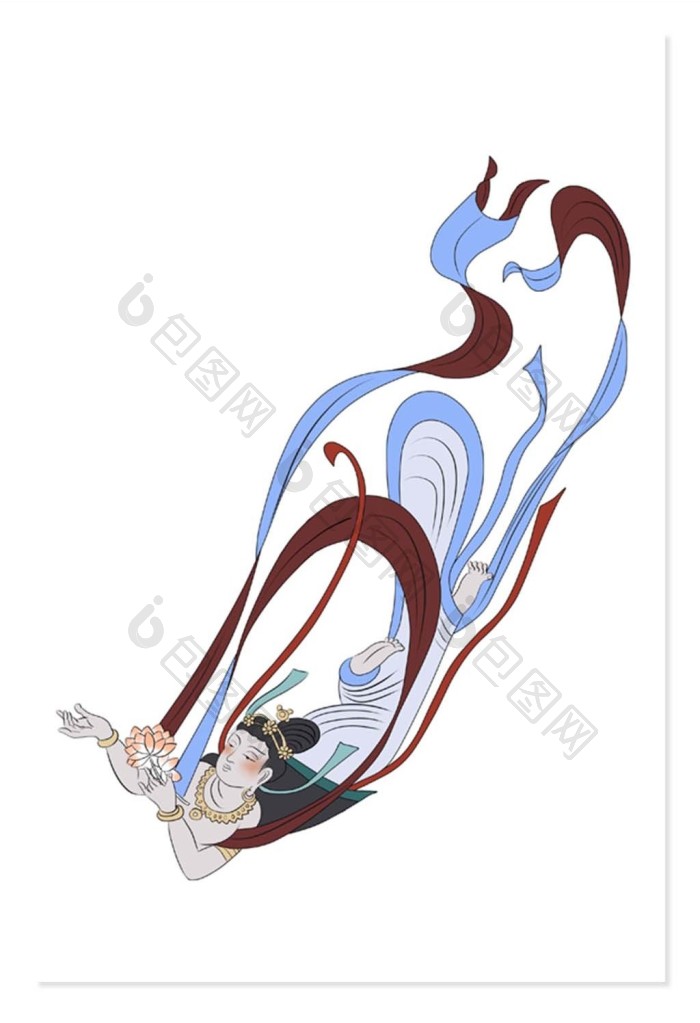 包图网提供精美好看的敦煌壁画飞天图片素材免费下载,本次作品主题是