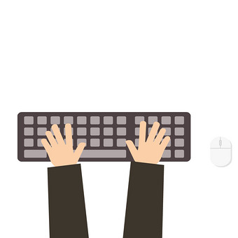 敲击键盘码字工作动图gif