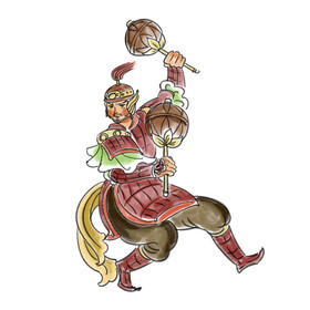 水墨古代古风军人