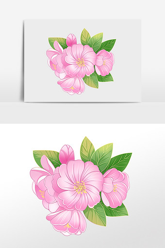 春天植物粉色海棠花