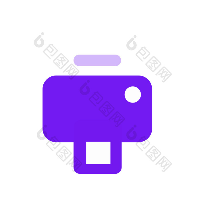 紫色面形办公矢量打印机icon动效图标