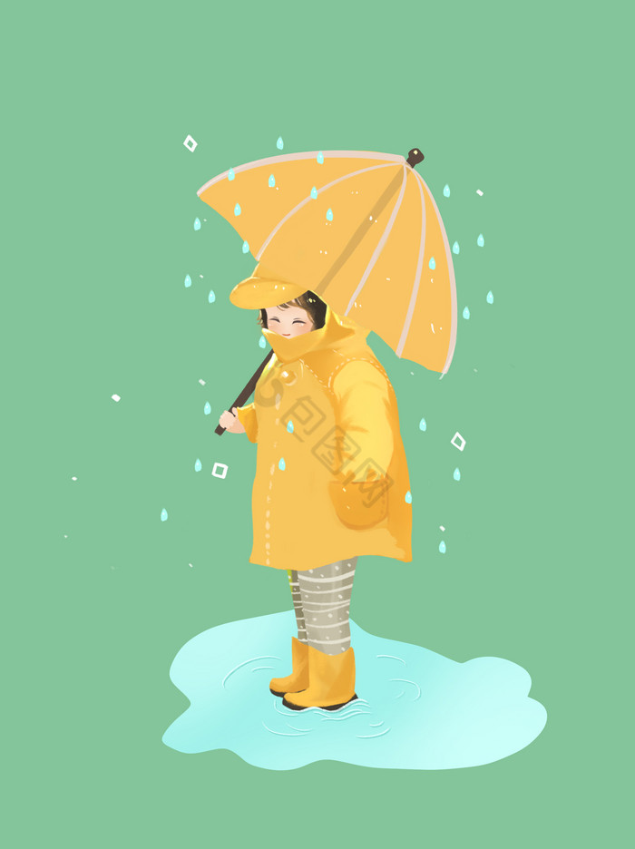 谷雨儿童插画图片