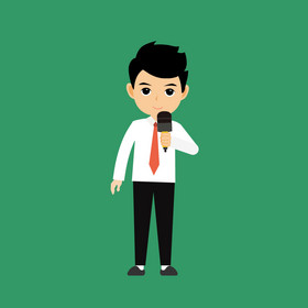 男主持人新闻记者演讲动图gif卡通手绘主持人娱乐通知公众号配图主持