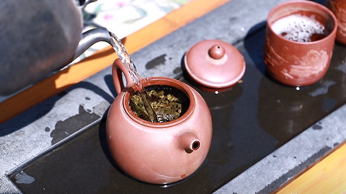 实拍茶文化传统沏茶茶道