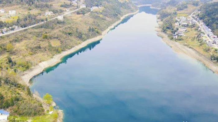 大气清江水电站水利工程航拍视频