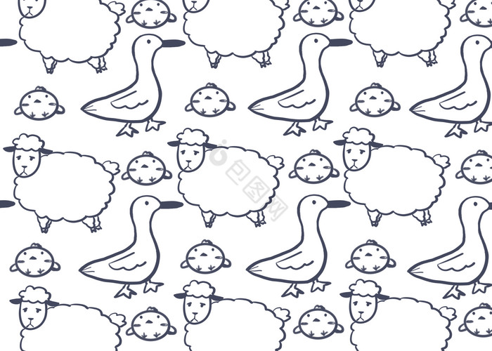 动物绵羊鸭子底纹图片