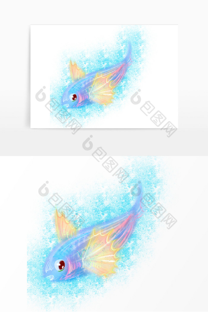 梦幻的海洋生物鱼插画图片图片