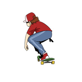 男孩极限运动滑滑板