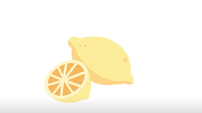 简单扁平画风食物类水果柠檬mg动画