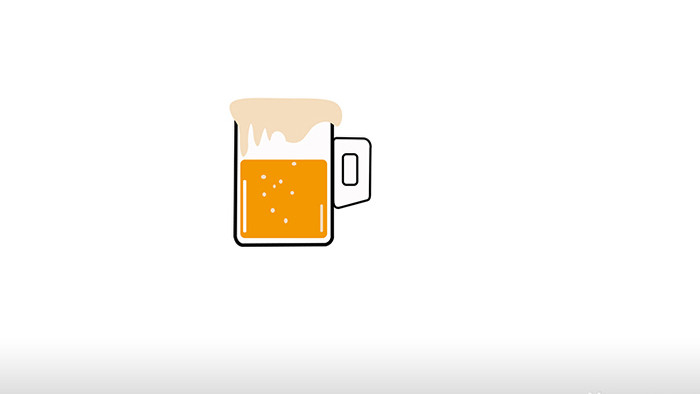 简单扁平画风食物类饮料啤酒mg动画