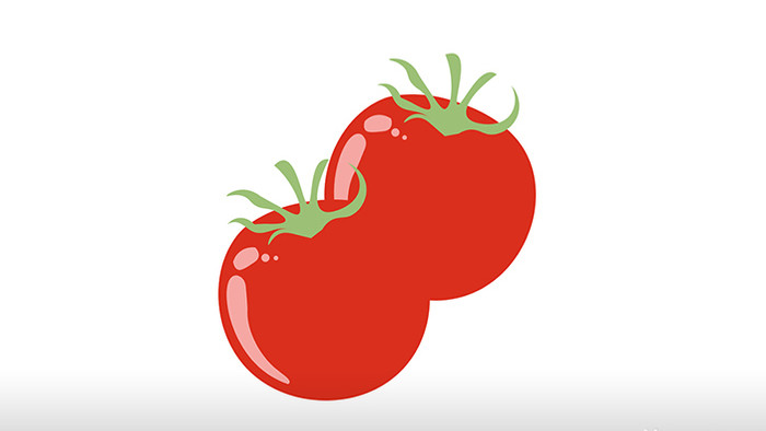 简单扁平画风食物类蔬菜水果红番茄mg动画