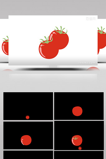 简单扁平画风食物类蔬菜水果红番茄mg动画图片