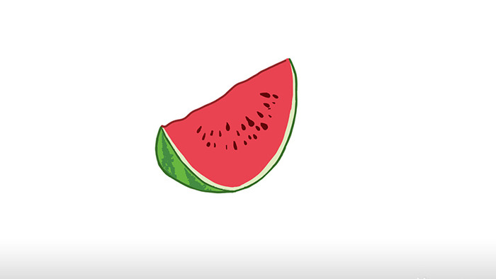 简单扁平画风食物类水果一块红西瓜mg动画