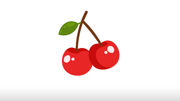 简单扁平画风食物类水果樱桃mg动画