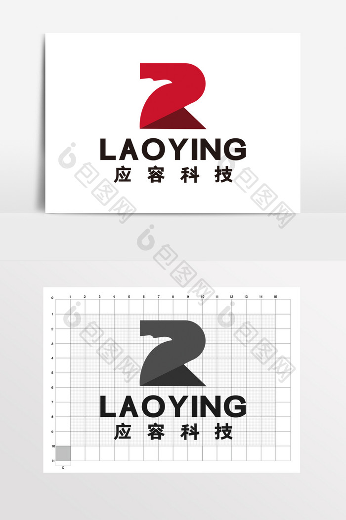 字母R科技数码科技电子鹰LOGO标志VI