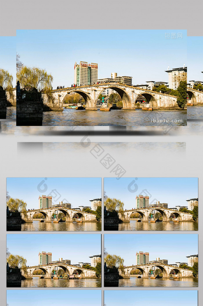 杭州拱宸桥人流延时摄影