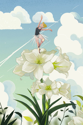 百合花仙子跳舞插画