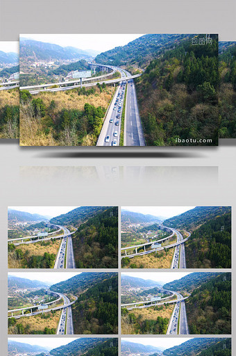 实拍4K高速公路车辆成群交通拥堵图片