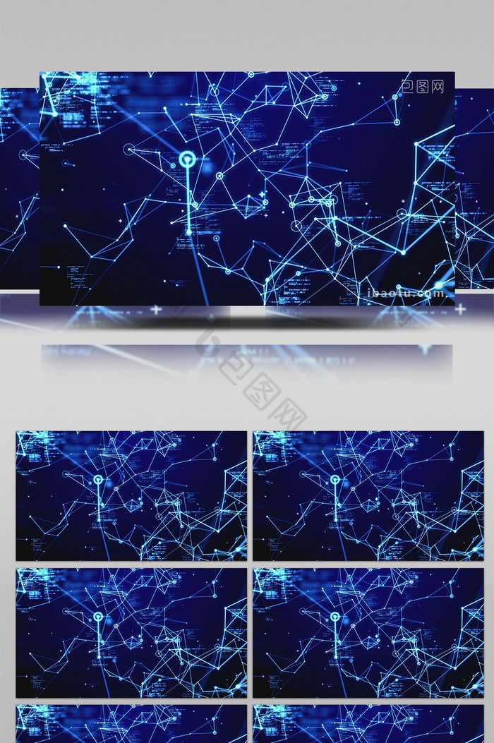 4K科技大数据互联网节点高清背景视频