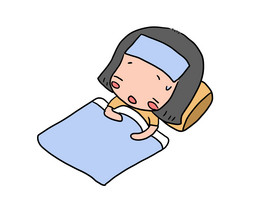 卡通可爱小女孩感冒生病静态表情包手机配图