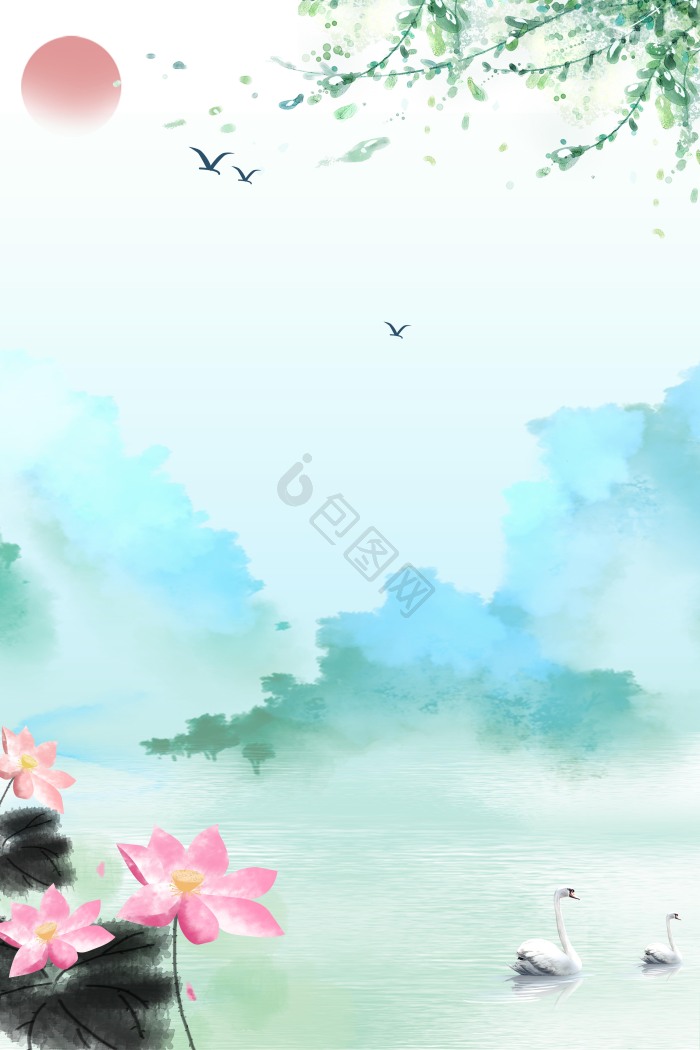 荷花背景-荷花背景图片-【包图网】