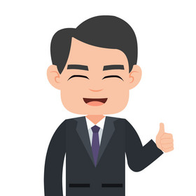 西装男子满意竖大拇指点赞动图gif