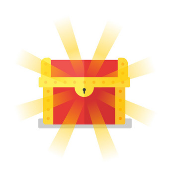 扁平卡通宝箱金光闪闪动图gif