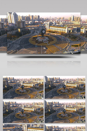 4K震撼航拍天津世纪钟城市风貌图片