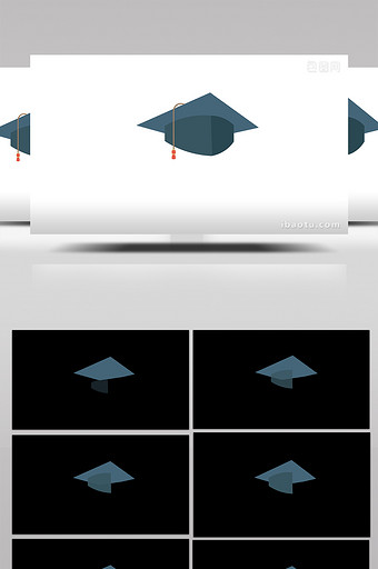 简单扁平画风服饰类教育文化博士帽mg动画图片